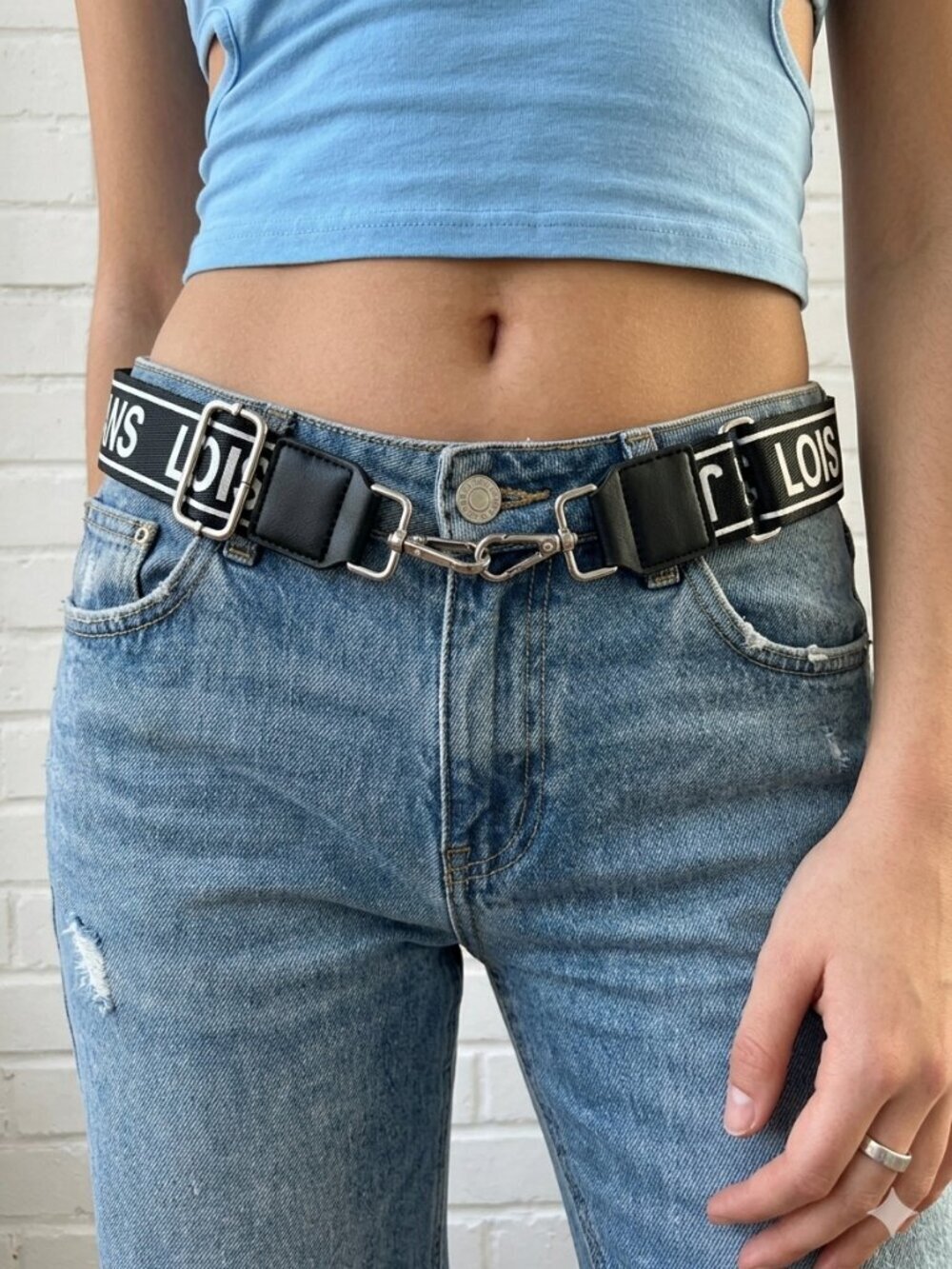 NWOT Lois Jeans Logo Bag Strap - Use as Crossbody Strap or Y2K Statement Belt